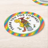 Sesame Street Characters & Street Sign Round Paper ラウンドペーパーコースター (アングル)
