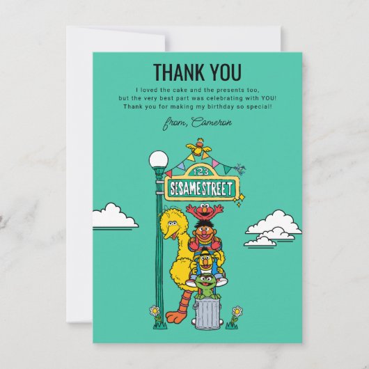 Sesame Street Characters & Street Sign Thank You C サンキューカード (正面)