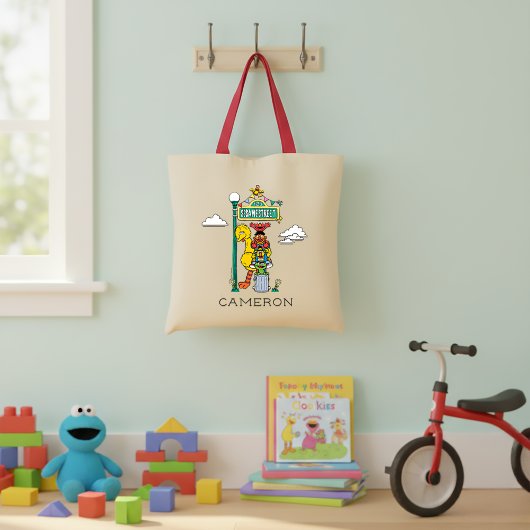 Sesame Street Characters & Street Sign Tote Bag トートバッグ