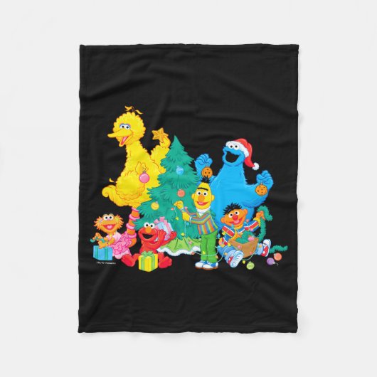Sesame Street Christmas Pals  フリースブランケット (正面)