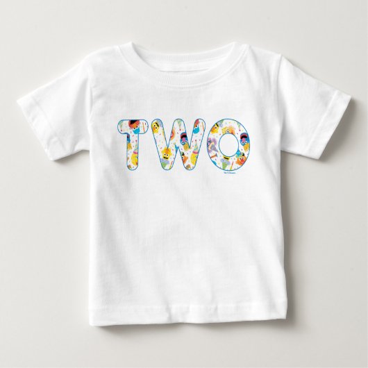 Sesame Street Confetti Pattern Second Birthday ベビーTシャツ (正面)