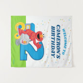Sesame Street Elmo Chugga Chugga Two Two Birthday タペストリー (正面(横))