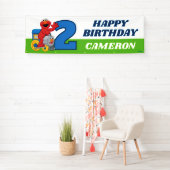 Sesame Street Elmo Chugga Chugga Two Two Birthday 横断幕 (インサイチュ)