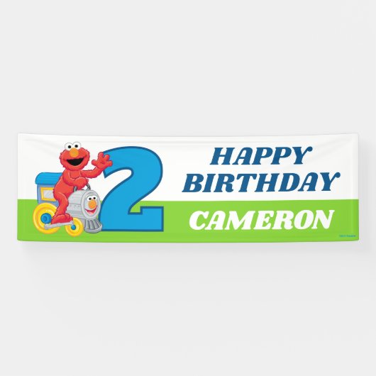 Sesame Street Elmo Chugga Chugga Two Two Birthday 横断幕 (横)