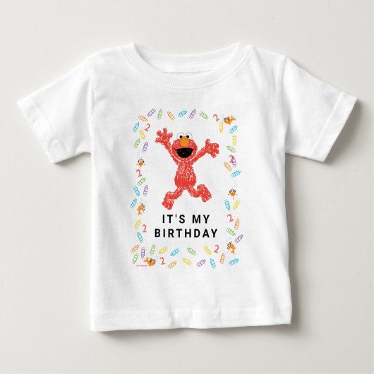 Sesame Street Elmo | Crayon Birthday ベビーTシャツ (正面)