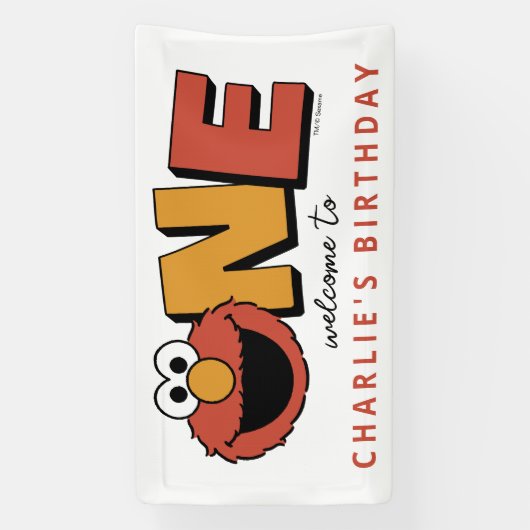 Sesame Street | Elmo - First Birthday Banner 横断幕 (縦)