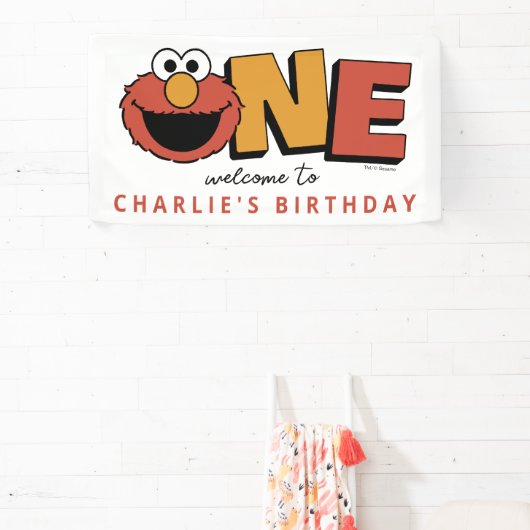 Sesame Street | Elmo - First Birthday Banner 横断幕 (インサイチュ)