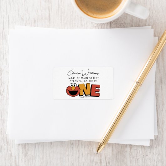 Sesame Street | Elmo - First Birthday Label ラベル (インサイチュ)