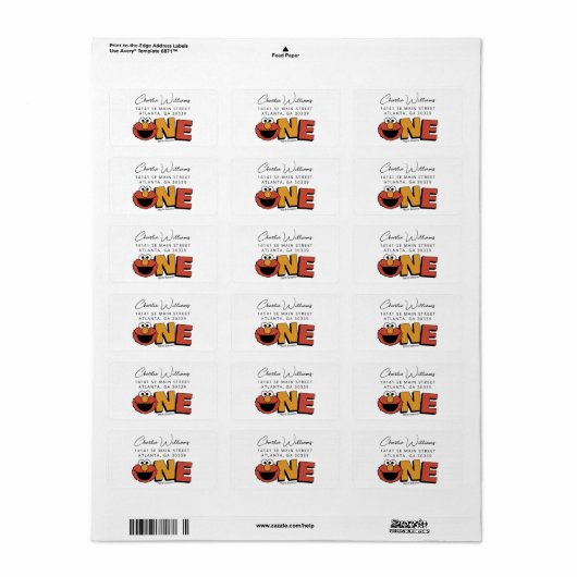 Sesame Street | Elmo - First Birthday Label ラベル (フルシート)