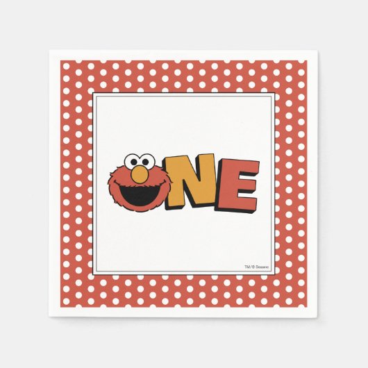 Sesame Street | Elmo - First Birthday Napkins スタンダードカクテルナプキン (正面)