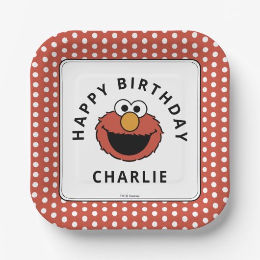 Sesame Street | Elmo - First Birthday Paper Plates ペーパープレート (正面)