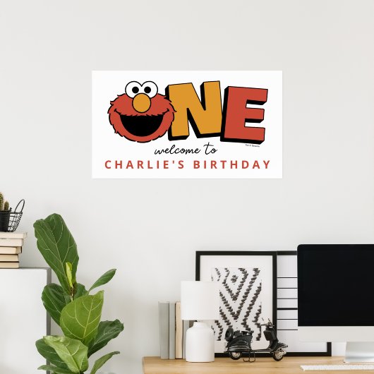 Sesame Street | Elmo - First Birthday Poster ポスター (ホームオフィス)