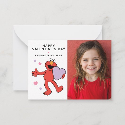 Sesame Street | Elmo Heart Photo Valentine ノートカード (正面)