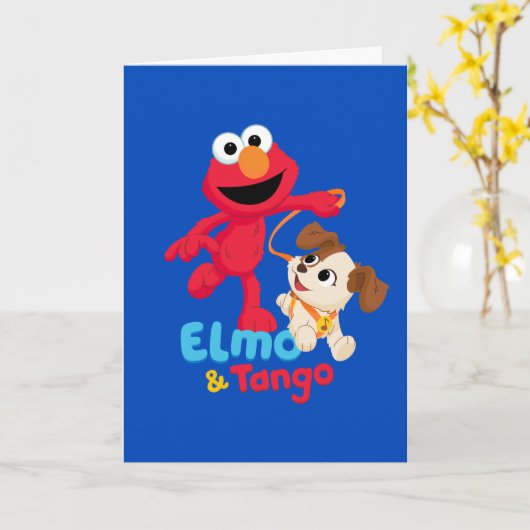 Sesame Street | Elmo & Tango Running カード (黄色い花)