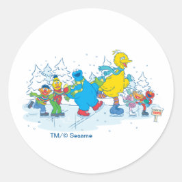 Sesame Street | Ice Skating Friends Sticker ラウンドシール