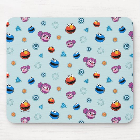 Sesame Street | Mecha Builders Faces Pattern マウスパッド (正面)