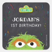 Sesame Street | Oscar Birthday Chalkboard スクエアシール (正面)