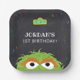 Sesame Street | Oscar Birthday Chalkboard ペーパープレート