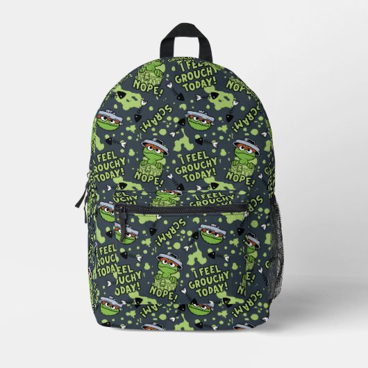 Sesame Street | Oscar the Grouch Phrase Pattern プリントバックパック (正面)