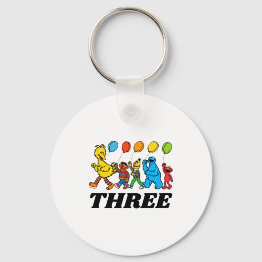 Sesame Street Pals 3rd Birthday Balloons Toddler キーホルダー (正面)