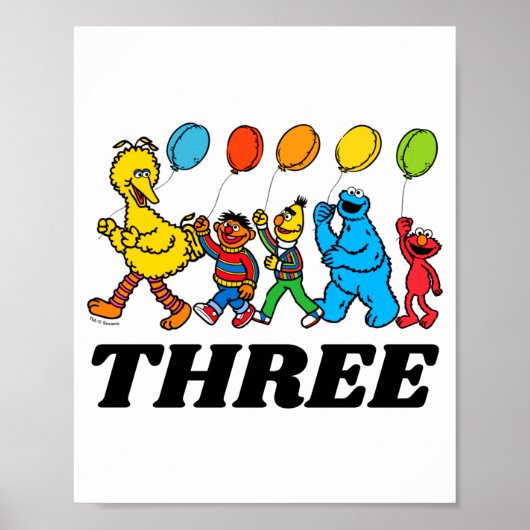 Sesame Street Pals 3rd Birthday Balloons Toddler  ポスター (正面)