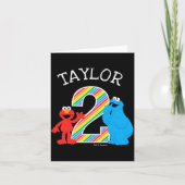 Sesame Street Pals Chalkboard Rainbow 2nd Birthday カード (正面)