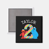 Sesame Street Pals Chalkboard Rainbow 2nd Birthday マグネット (正面/裏面)