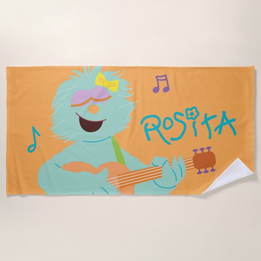 Sesame Street | Rosita Playing Guitar ビーチタオル (正面)