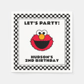 Sesame Street's Elmo Checkerboard Birthday スタンダードカクテルナプキン (正面)