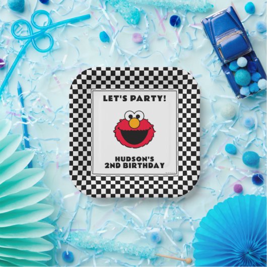 Sesame Street's Elmo Checkerboard Birthday ペーパープレート (パーティー)
