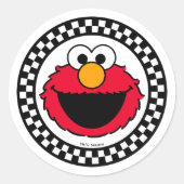 Sesame Street's Elmo Checkered ラウンドシール (正面)