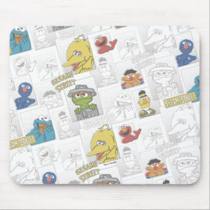 Sesame StreetVintage Comic Pattern マウスパッド