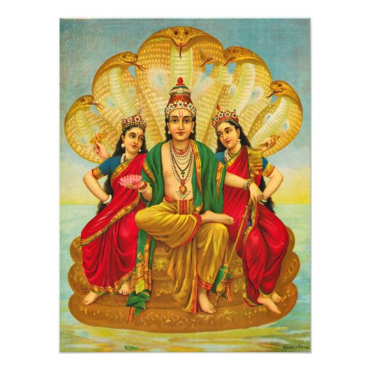 Sesha Narayana、ナガス王Raja Ravi Varma フォトプリント (正面)