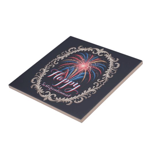 Sesquicentennial Fireworks Vintage Frame タイル (側面)