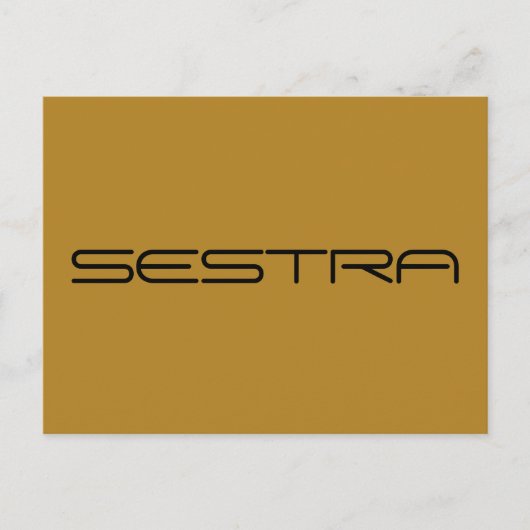 SESTRA from Orphan Black，幾何学的フォント ポストカード (正面)