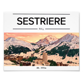 Sestriere Sky resort Mountain poster フォトプリント