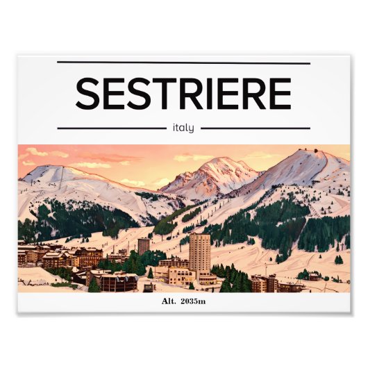 Sestriere Sky resort Mountain poster フォトプリント (正面)