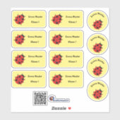 Set - 12 Namensaufkleber Marienkäfer - gelb |  シール (シート)