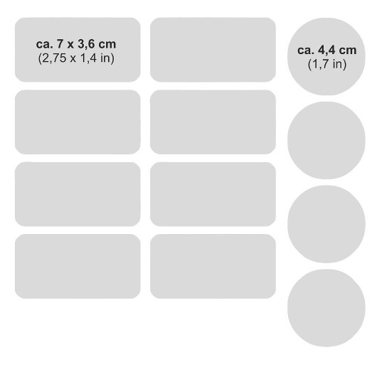 Set - 12 Namensaufkleber Marienkäfer - hellblau |  シール