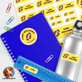 Set - 24 Namensaufkleber - Football Gelb |   シール