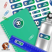 Set - 24 Namensaufkleber Fußball Farbverlauf | シール
