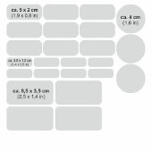 Set - 24 Namensaufkleber Fußball Farbverlauf |   シール