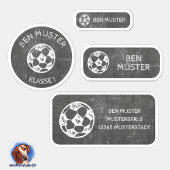 Set - 24 Namensaufkleber Fußball Tafel | シール