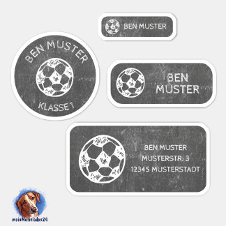 Set - 24 Namensaufkleber Fußball Tafel |  シール