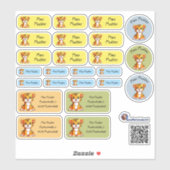 Set - 24 Namensaufkleber Kleiner Säbelzahntiger | シール (シート)