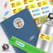 Set - 24 Namensaufkleber Kleiner Säbelzahntiger | シール