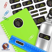 Set - 24 Namensaufkleber Panther schwarz |  シール