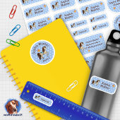 Set - 24 Namensaufkleber Pferde Sternchen blau | シール