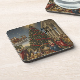 Set 6 Nativity Santa Christmas Coasters コースター