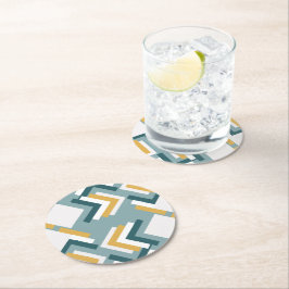 Set 6 posavasos de cartón con diseño geométrico ラウンドペーパーコースター